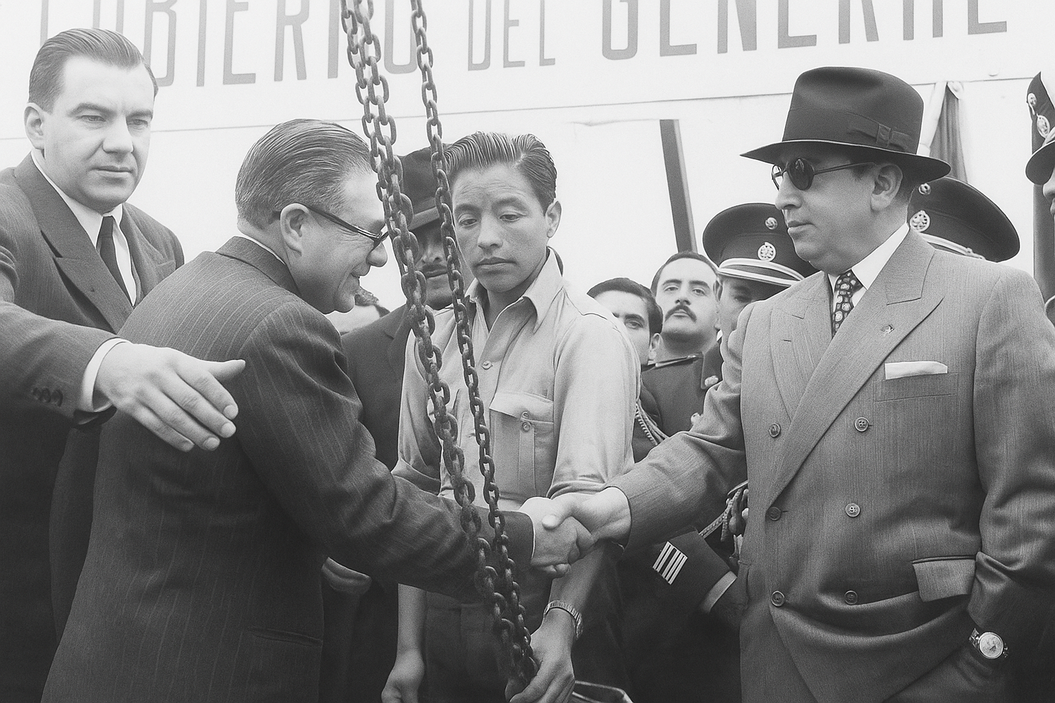 Ingeniero César Cayo Murillo con el Presidente Manuel Odria